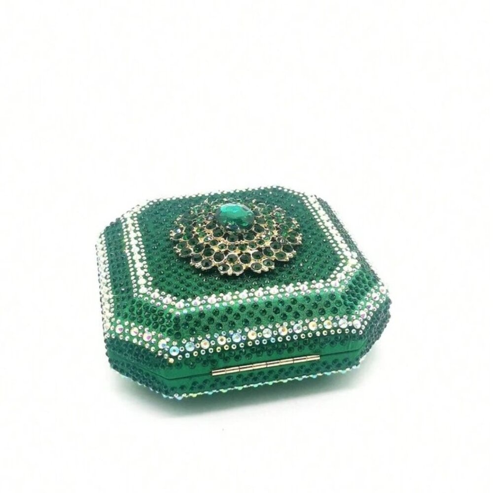Emerald Green Rhinestone Handbag - Picture 6 of 9